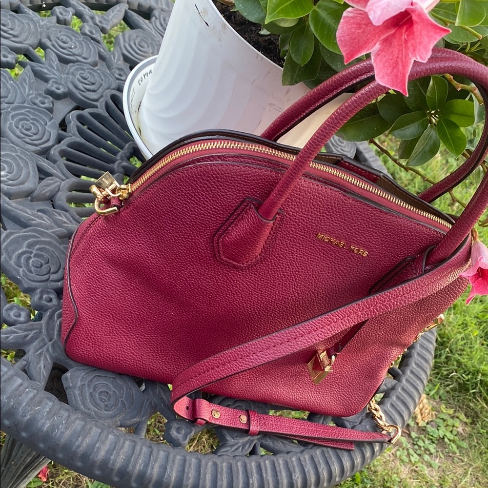 Michael Kors Burgundy Leather Satchel